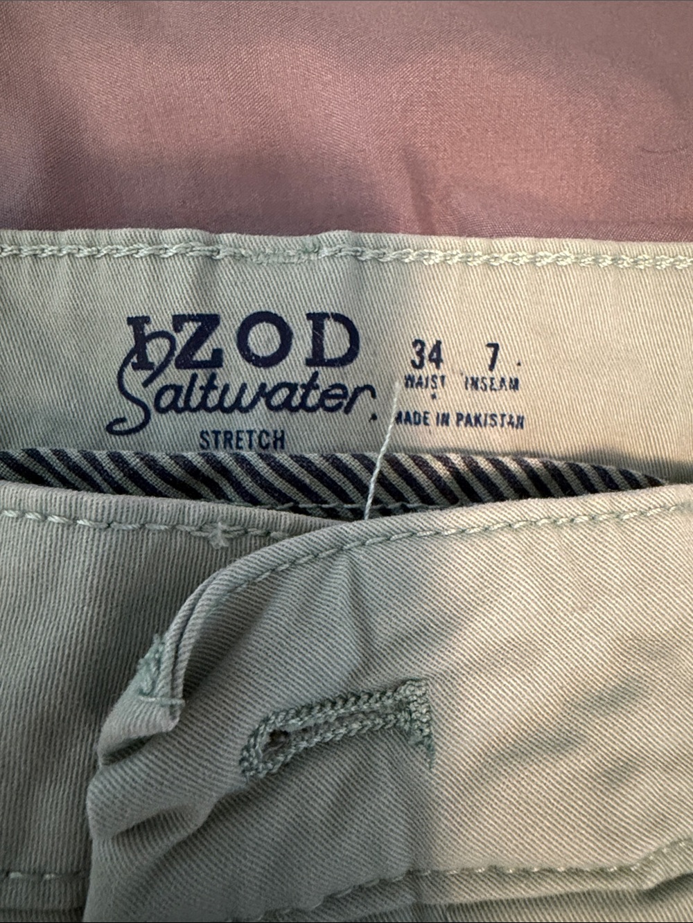 Izod Saltwater Men’s Flat Front Shorts in Pale Sage